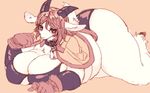  big_breasts big_butt blush breasts butt caprine chubby female hair huge_breasts huge_butt kemono kishibe long_hair mammal pink_hair sheep solo 