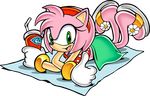  amy_rose bikini clothing footwear fur gloves hi_res official_art pink_fur sandals solo sonic_(series) swimsuit toeless 