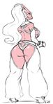  avian blaziken breasts butt cosplay female hair juri_han long_hair nintendo non-mammal_breasts plain_background pok&eacute;mon rakihiro solo street_fighter video_games white_background 