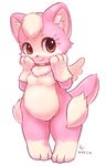  brown_eyes canine cute dog female fur kemono mammal mascot pink_fur rag shibasaki_saki solo 
