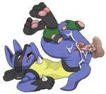  after_orgasm ambiguous_gender anal anthro anus balls butt canine circumcised clothing cum cum_in_ass cum_inside cum_on_butt disembodied_hand disembodied_penis duo erection glitter_trap_boy gloves human humanoid_penis jackal leaking leaking_anus leg_grab legs_up lucario lying male mammal marker_(artwork) nintendo on_back open_mouth penis pok&eacute;mon pubes pull_out sharp_teeth teeth traditional_media_(artwork) vein veiny_penis video_games 