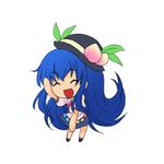  animated animated_gif blue_hair hat hinanawi_tenshi kodomo_no_jikan long_hair lowres parody rex_k solo the_monkey touhou 