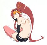  dimples_of_venus fingerless_gloves gloves goggles long_hair open_mouth red_hair scarf sitting solo tengen_toppa_gurren_lagann thighhighs topless unma_(artist) yoko_littner 