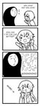  4koma :3 arakune blazblue blush chibi comic greyscale jin_kisaragi monochrome nyoro~n parody 