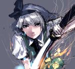  bad_id bad_pixiv_id black_hairband hairband highres konpaku_youmu oekaki silver_hair sketch solo spark sword touhou un-known_(ninesix) weapon 