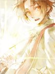  axis_powers_hetalia brown_hair c_(rahit) cross jewelry male_focus necklace northern_italy_(hetalia) solo yellow_eyes 