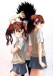  brown_eyes brown_hair iwasaki_takashi kamijou_touma misaka_mikoto multiple_girls school_uniform shirai_kuroko to_aru_kagaku_no_railgun to_aru_majutsu_no_index twintails 