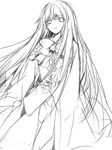  greyscale hina_(pico) houraisan_kaguya long_hair monochrome sketch solo touhou very_long_hair 