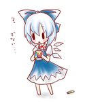  ? aerial_fireworks bad_id bad_pixiv_id blue_hair bow cirno fireworks kuromame_(8gou) lighter lowres solo touhou translated wings 