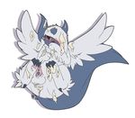  absol anus balls blush butt covering_own_mouth cum cum_covered digital_media_(artwork) erection excessive_cum feral fluffy_tail lying male mega_absol mega_evolution messy nintendo on_back penis plain_background pok&eacute;mon redras_shoru sheath signature solo spread_legs spread_wings spreading tapering_penis tears video_games white_background wings 
