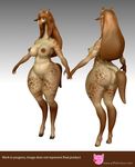 3d big_breasts big_butt blue_eyes breasts butt cloven_hooves dogson female giraffe hair hooves long_hair long_neck mammal model_sheet nipples nude pussy side_boob solo thick_thighs unfinished voluptuous wide_hips yiffalicious 