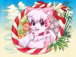  black_eyes canine cute dog female fur kemono mammal mascot open_mouth pink_fur shibasaki_saki solo 外竹 