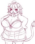  bra breasts chubby clothing feline female kemono kishibe lion mammal monochrome panties solo underwear 