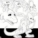  2011 alien arthropod blizzard_entertainment claws comic cute erection feral friendly hindpaw insect lizard male mandibles monochrome nude open_mouth paws penis post_transformation reptile scales scalie starcraft transformation unfinished unknown_species video_games whitedragon103 zerg zergling 