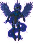  2015 alpha_channel anthro anthrofied armor blue_eyes blue_feathers blue_fur blue_hair breasts clothed clothing crossover cutie_mark dc_comics equine female friendship_is_magic fur hair hi_res horn legwear long_hair mammal mask my_little_pony nightwing plain_background princess_luna_(mlp) raptor007 skimpy smile solo sword transparent_background unconvincing_armor weapon winged_unicorn wings 