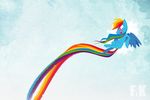  2015 digital_media_(artwork) equine female fluttershythekind flying friendship_is_magic hair mammal multicolored_hair my_little_pony pegasus purple_eyes rainbow rainbow_dash_(mlp) rainbow_hair traditional_media_(artwork) wings 