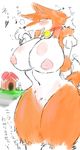  &lt;3 2013 3_fingers anthro bell big_breasts blush breasts canine cocolog collar female fox fur inverted_nipples japanese_text leash mammal navel nipples open_mouth orange_fur solo standing text thick_thighs translation_request voluptuous wide_hips 