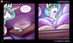  2015 book comic dialogue dragk english_text equine female feral friendship_is_magic glowing hair hi_res horn long_hair magic mammal my_little_pony open_mouth princess_celestia_(mlp) solo tentacles text unicorn 