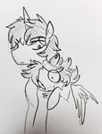  duo equine fan_character glacierclear horn hug mammal my_little_pony pegasus plain_background sketch smile unicorn white_background wings 