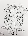  blush equine fan_character glacierclear hair mammal my_little_pony pegasus sketch solo wide_eyed wings 