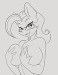  2015 anthro areola big_breasts breasts earth_pony equine erect_nipples eyewear fan_character female glasses horse looking_at_viewer mammal mastergodai my_little_pony nipples pony smile 