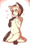  breasts brown_eyes cat feline female flat_chested kemono mammal nipples nude open_mouth きん 