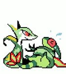  ! &lt;3 2015 ambiguous_gender animated blush dragon duo eyes_closed flygon kissing licking nintendo open_mouth pixel_art plain_background pok&eacute;mon red_eyes reptile saliva scalie serperior snake surprise text tongue tongue_out urocos video_games wings 
