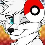  2015 anthro blue_eyes canine female feral fur looking_at_viewer mammal nintendo one_eye_closed pok&eacute;ball pok&eacute;mon smile solo video_games wink wolf 