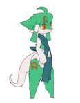  cat feline female fur green_fur higoro kemono mammal orange_eyes 
