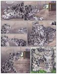  2014 ambiguous_gender comic digitigrade feline feral leopard mammal post_transformation sabretoothed_ermine snow_leopard 