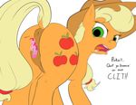 2015 anus applejack_(mlp) butt clitoris colored cutie_mark dialogue dock duo earth_pony english_text equine eyes_closed female female/female feral friendship_is_magic green_eyes hair horse long_hair macro mammal micro my_little_pony open_mouth pinkie_pie_(mlp) plain_background pony pussy sugahbite text white_background 