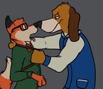  anthro canine copper dog duo eyewear fox fox_and_the_hound glasses male male/male mammal nerd rotten_robbie tod 