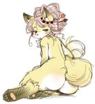  brown_eyes canine female fox fur hair kemono mammal nude orange_fur pink_hair ponytail setouchi_kurage 