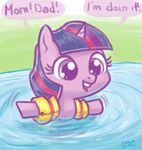  2014 cub cute equine female feral friendship_is_magic hair horn mammal mcponyponypony my_little_pony smile solo swimming twilight_sparkle_(mlp) unicorn water young 