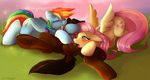  anus balls blush cum cum_in_mouth cum_inside female fluttershy_(mlp) friendship_is_magic group group_sex licking lying male my_little_pony one_eye_closed oral orgasm penis rainbow_dash_(mlp) sex tai_lung tongue tongue_out wings 
