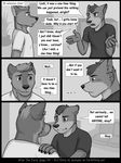  after_the_party canine clothing comic couple dialogue jackaloo male male/male mammal party 