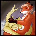  bed blush canine couple cuddling dog ear_stroking female fox fur hair happy hug invalid_tag jason koshkio lap love lovers lying male mammal nude orange_fur pair pet short_hair sitting smile suni tailwag 