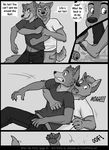  after_the_party canine clothing comic dialogue hug jackaloo male male/male mammal party wrestling 