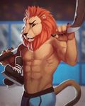  abs biceps feline fur hockey lion littlefreckles male mammal muscles nipples pecs solo 