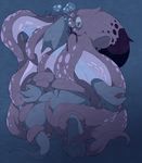  ambiguous_gender bubble cephalopod coiling drowning duo feral hug ink japanese_text kissing marine octopus restrained tentacles text translation_request underwater unknown_species water winte 