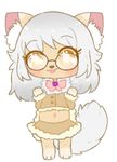  blush bow canine cat chibi clothing cub dog eyewear feline female glasses loli mammal midriff millicent navel sheep_(artist) young 