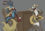  anthro balls canine duo erection fox fox_mccloud humanoid_penis lawyerdog lucario male mammal mega_evolution mega_lucario nintendo penis pok&eacute;mon star_fox video_games 