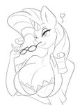  &lt;3 2015 anthro big_breasts breasts cleavage clothed clothing equine eyewear female friendship_is_magic glasses horn mammal mastergodai my_little_pony rarity_(mlp) smile solo unicorn 
