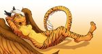  anthro breasts chinese_dragon crossgender feathers female hair holtzmann looking_at_viewer pose solo tai_kallina wings 