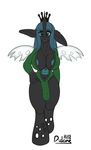  2015 anthro areola big_breasts breasts bulge changeling cleavage clothed clothing dickgirl dulcine eradragon erect_nipples friendship_is_magic intersex my_little_pony nipples queen_chrysalis_(mlp) solo 