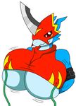  breast_expansion breasts day-tripper-guy digimon female flamedramon 