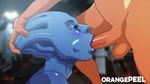  2015 alien animated asari balls blue_skin fellatio female human liara_t&#039;soni male mammal mass_effect nude oral orange-peel penis sex video_games 