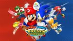  5boys back-to-back ball blue_eyes copyright_name diving gloves green_eyes javelin jpeg_artifacts knuckles_the_echidna luigi mario mario_&amp;_sonic_at_the_rio_2016_olympic_games mario_(series) multiple_boys official_art paddle princess_peach purple_eyes shoes sneakers soccer_ball sonic sonic_the_hedgehog super_mario_bros. sweat table_tennis_ball table_tennis_paddle tails_(sonic) volleyball white_gloves 