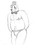  animatronic anthro bear bulge clothing five_nights_at_freddy&#039;s five_nights_at_freddy&#039;s_2 fur hat invalid_tag lagomorph looking_at_viewer machine male mammal mechanical nipples robot solo top_hat toy_freddy_(fnaf) underwear video_games 