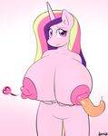  &lt;3 2015 anthro anthrofied big_breasts breasts equine female friendship_is_magic fur hair horn huge_breasts lamiaaaa looking_at_viewer mammal multicolored_hair my_little_pony nipple_mouth nipples pink_fur princess_cadance_(mlp) purple_eyes smile solo tongue tongue_out unicorn what 